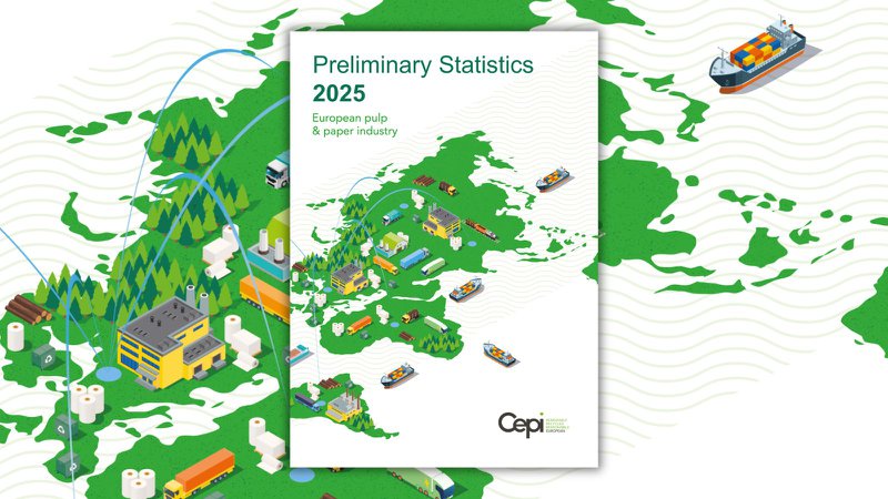Europese papier- en kartonproductie in 2025 gedaald